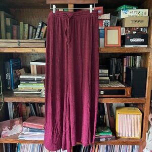 Burgundy Wide-Leg lounge pants